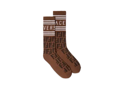 FENDI x Versace Fendace FF 90S Vintage Logo Socks "Brown"