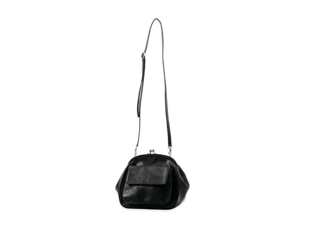 Yohji Yamamoto Y's SEMI GLOSS LEATHER A CLASP PKT BAG "Black"