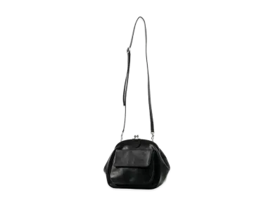 Yohji Yamamoto Y's SEMI GLOSS LEATHER A CLASP PKT BAG "Black"