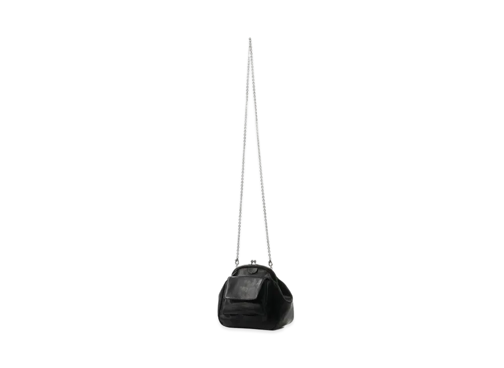 Yohji Yamamoto Y's SEMI GLOSS LEATHER A CLASP PKT BAG S "Black"