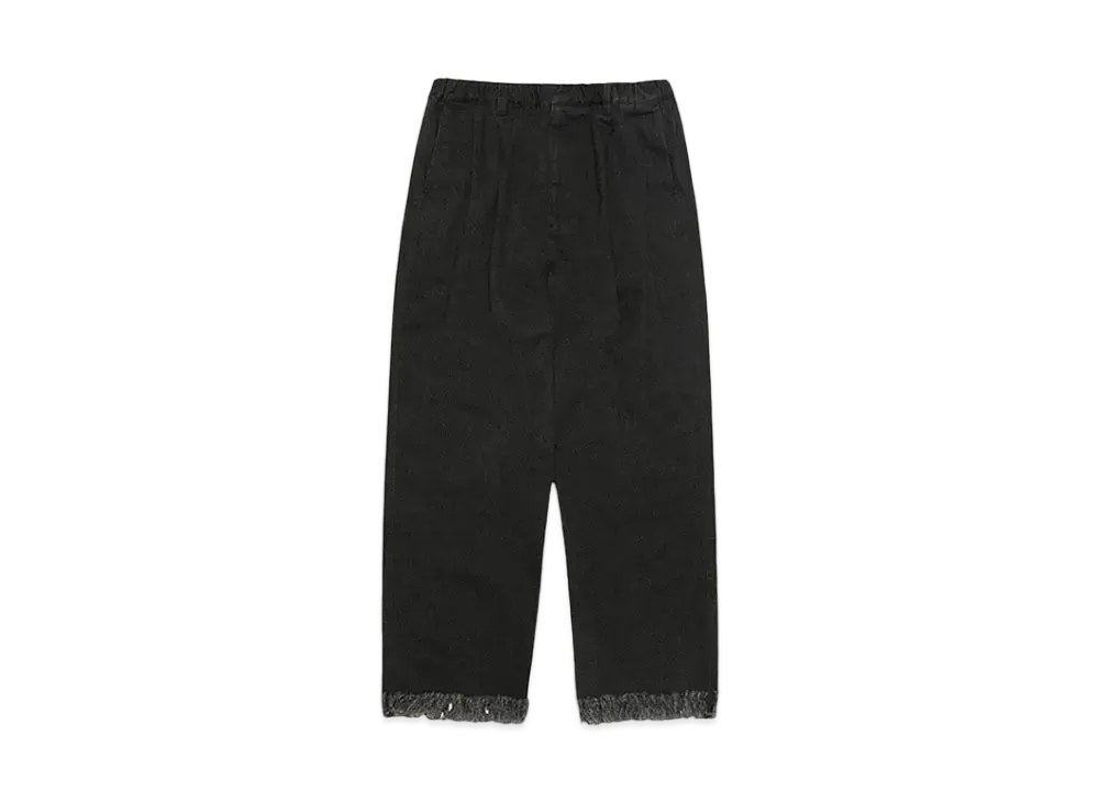 DISCOVERED DENIM WIDE SLACKS PANTS "BLACK"