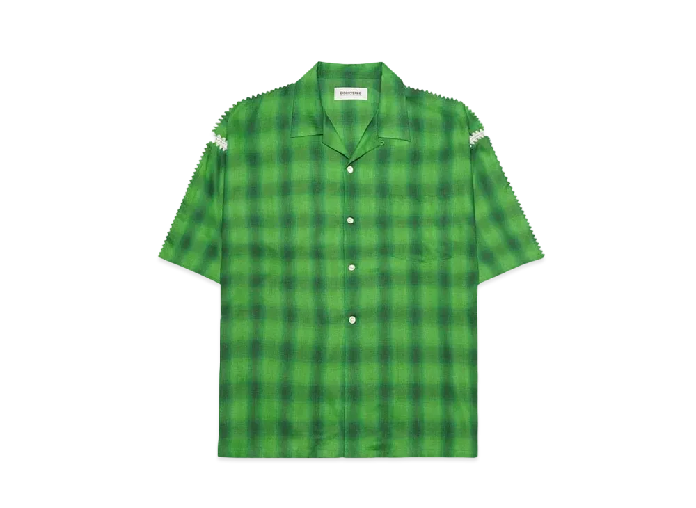 DISCOVERED OMBRE WIDE OPEN COLLAR SHIRTS "GREEN"