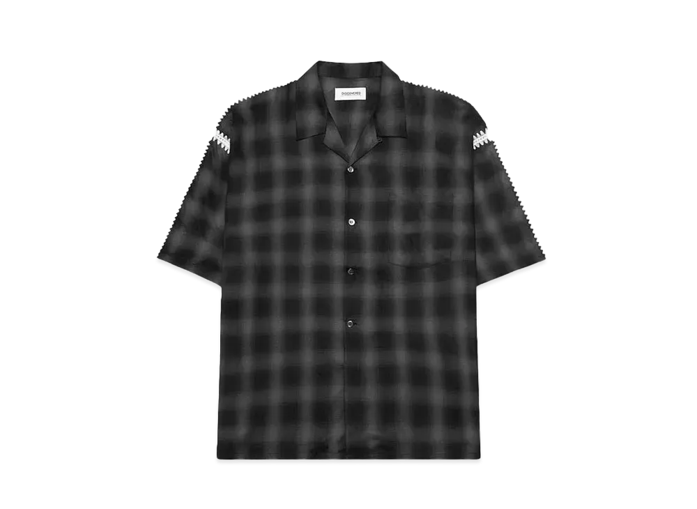 DISCOVERED OMBRE WIDE OPEN COLLAR SHIRTS "BLACK"