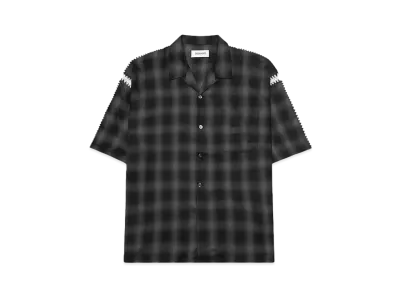 DISCOVERED OMBRE WIDE OPEN COLLAR SHIRTS "BLACK"
