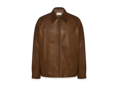 The Row Mount Leather Jacket "Oak Brown"