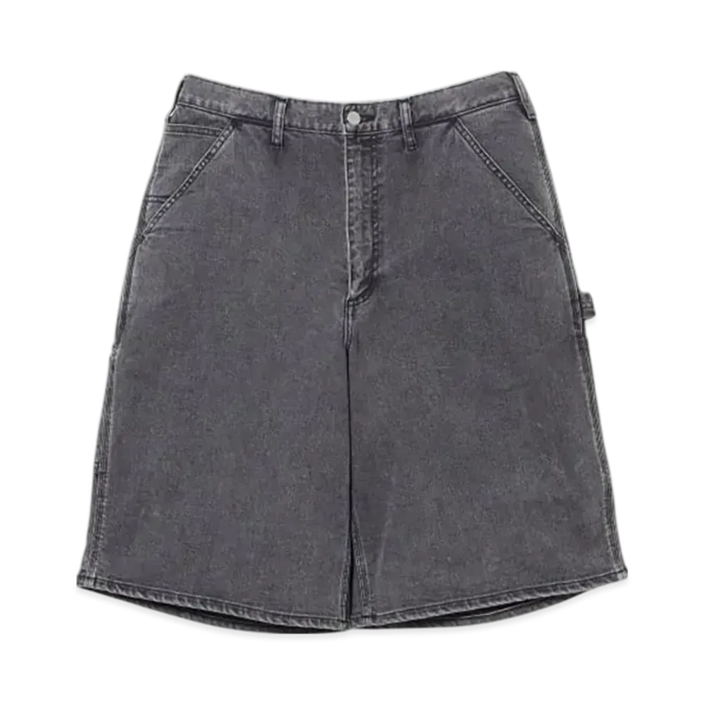 BEAMS Monster Stretch Denim Painter Shorts "UsedBlack"