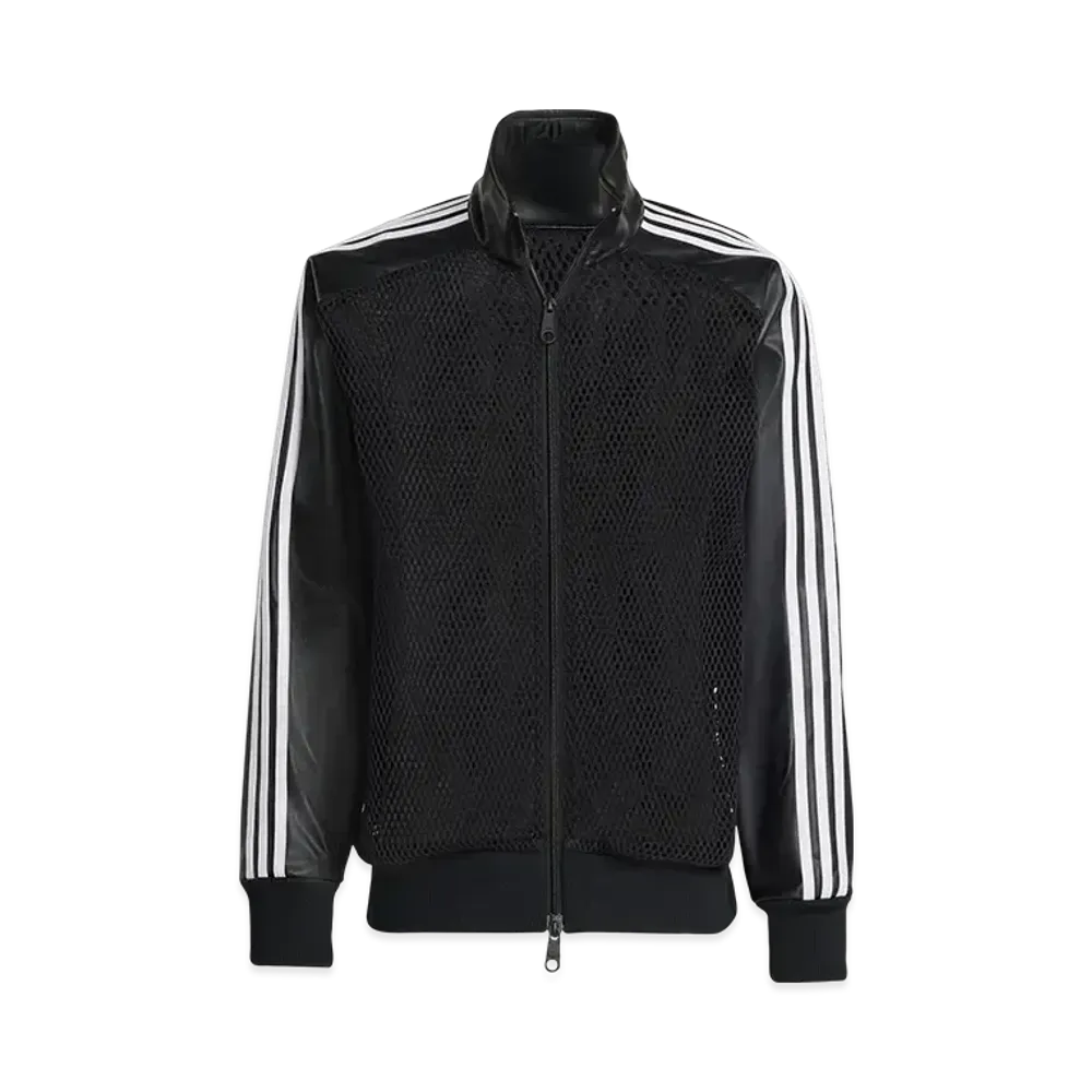 adidas x Jeremy Scott Faux Leather Mesh Track Top "Black"