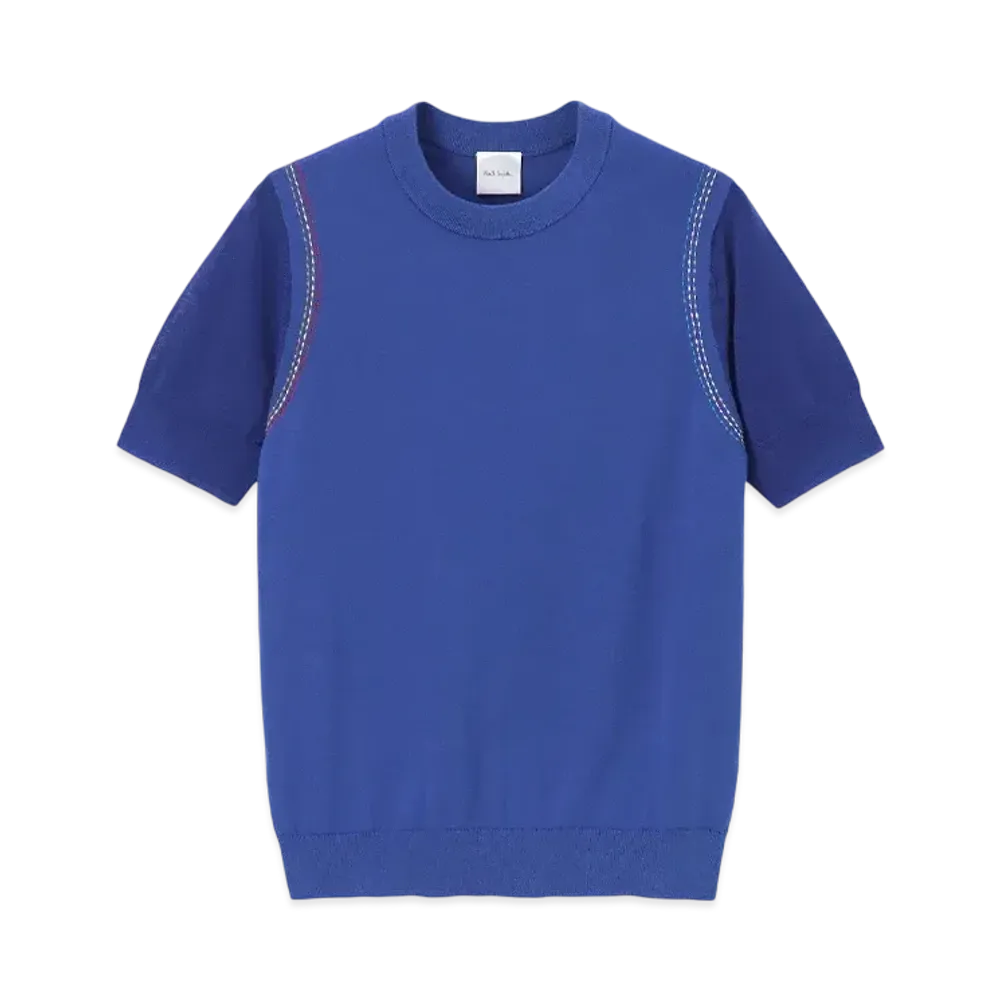 Paul Smith Womens Color Stitch Sheer Knit "Blue"