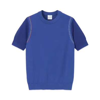 Paul Smith Womens Color Stitch Sheer Knit "Blue"