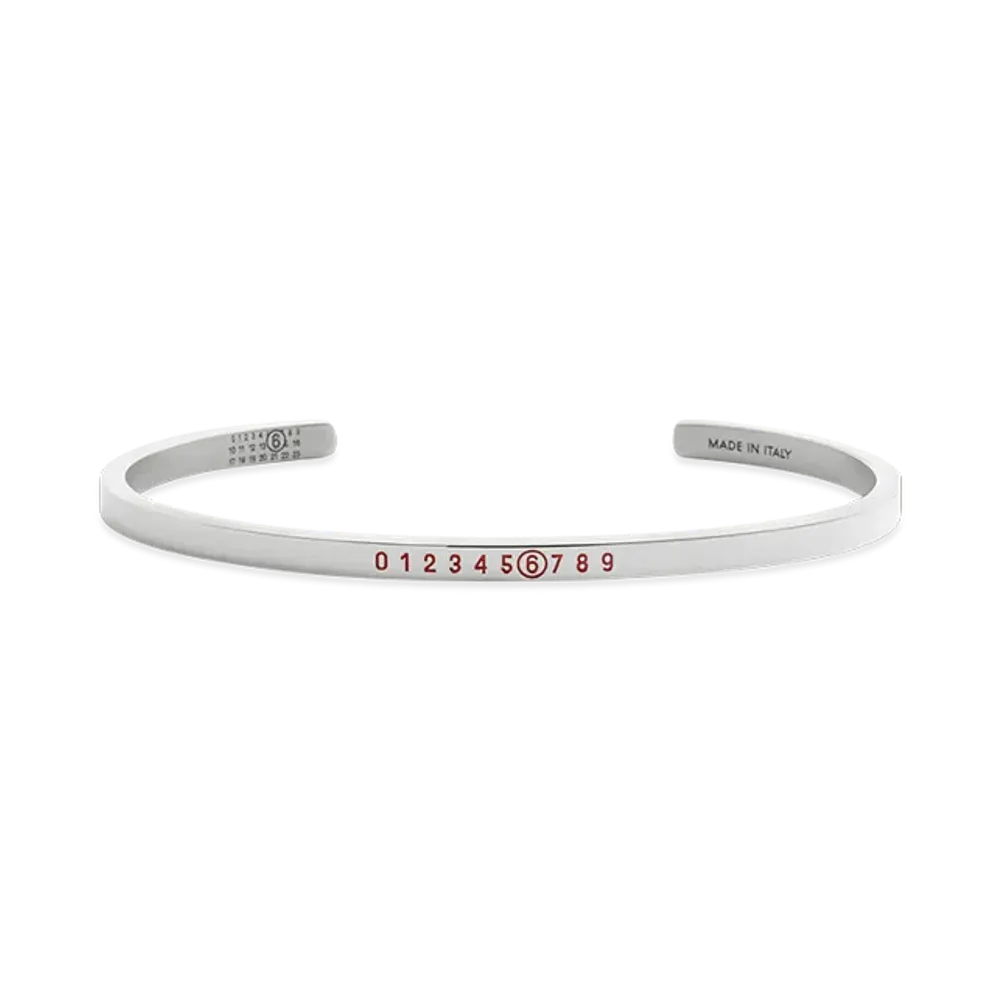 MM6 Maison Margiela Year Of The Snake Bracelet "Polished Silver/Red"