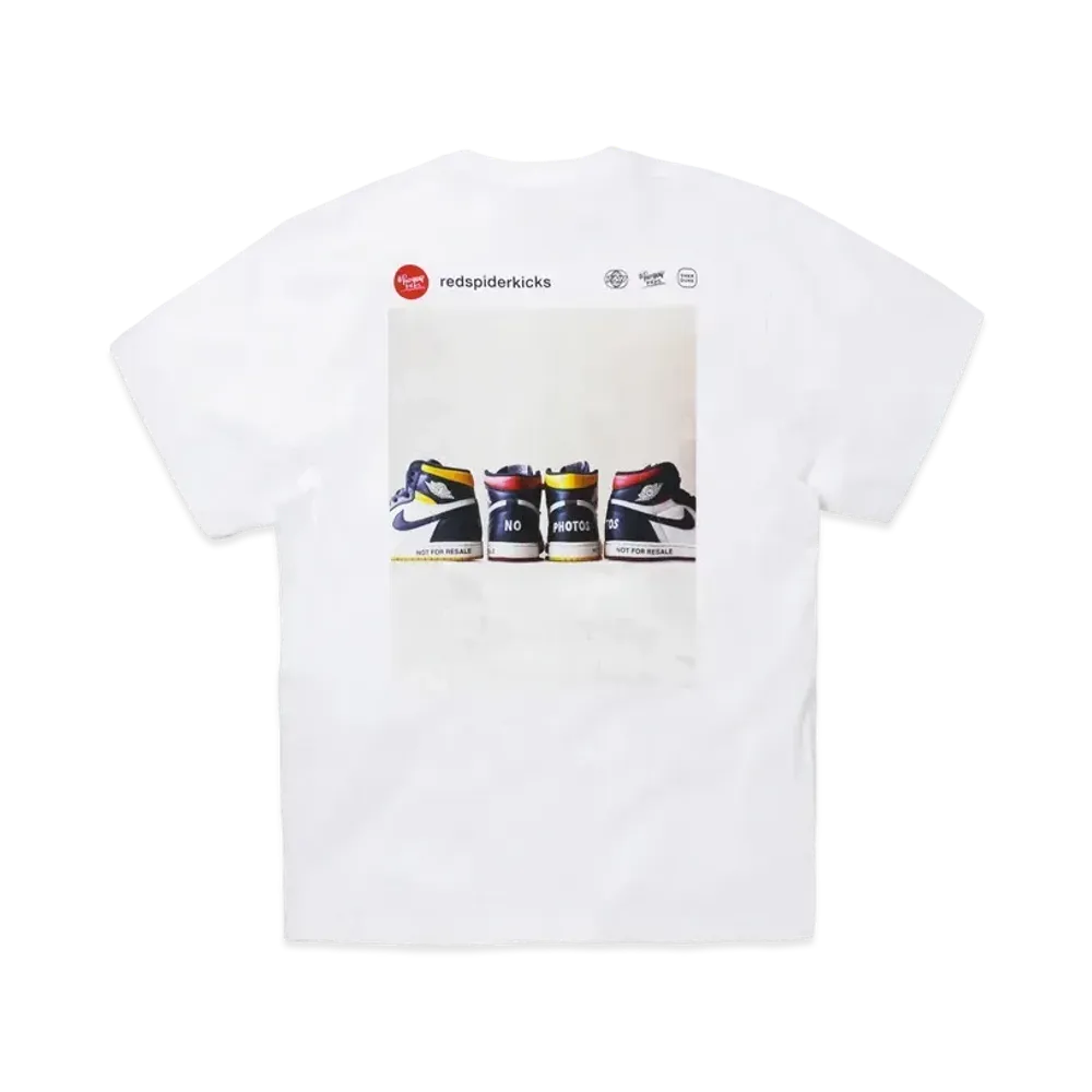 SNKRDUNK × THE NETWORK BUSINESS × RED SPIDER KICKS Tee AJ1 NOT FOR RESALE "WHITE"