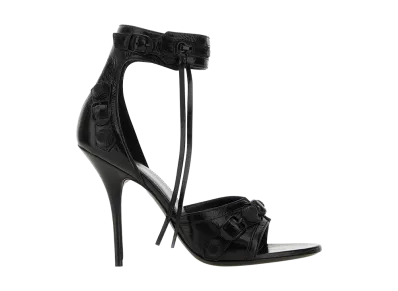 BALENCIAGA Women's Leather Cagole Sandals "Black"