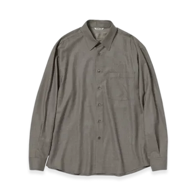 AURALEE Super Light Wool Shirt Top "Brown"