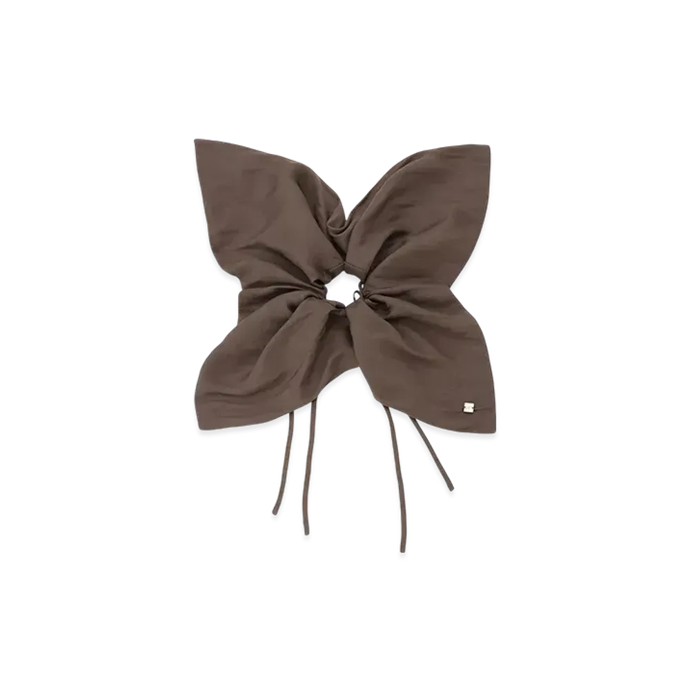 GELATO PIQUE Satin Ribbon Scrunchie "Brown"
