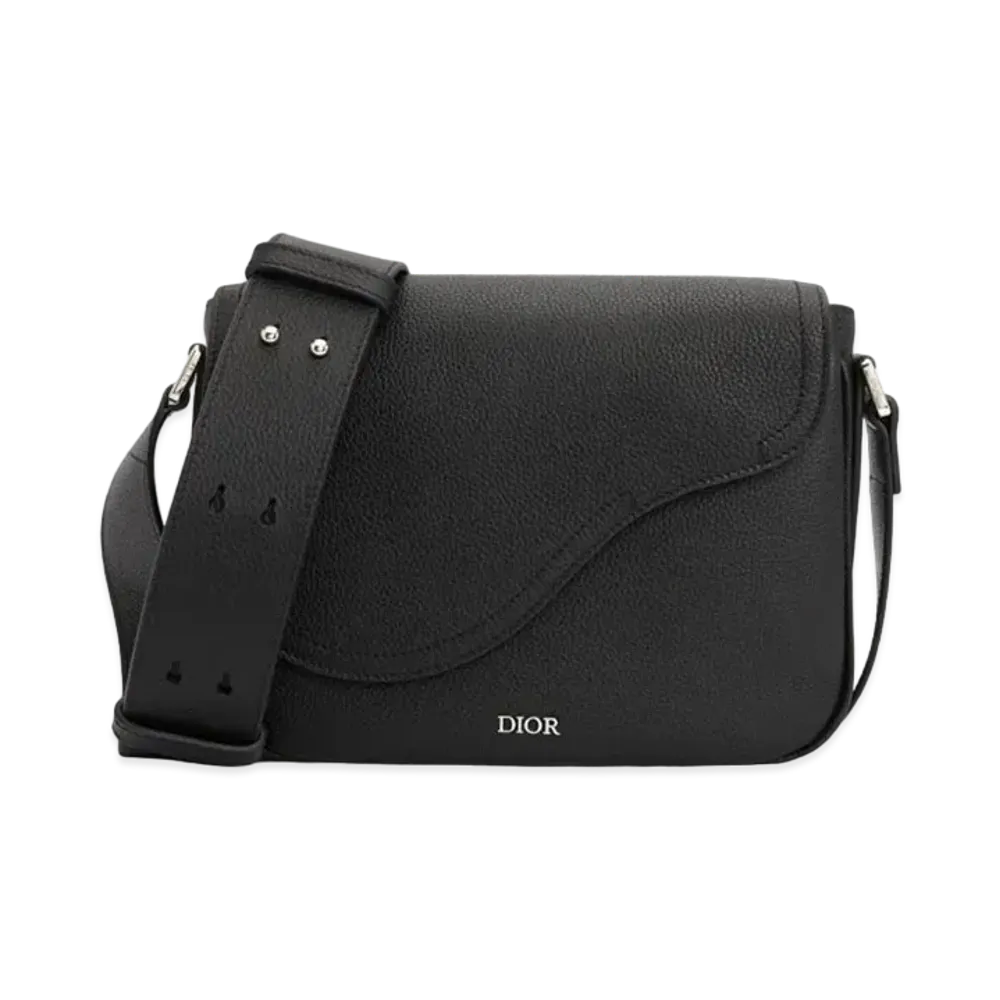 Dior Saddle Mini Messenger Bag Grained Calfskin "Black"