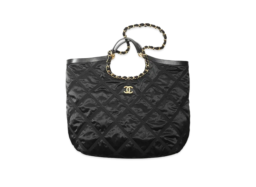 CHANEL Maxi Shopping Bag Nylon & Grogrun "Black"