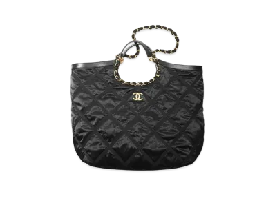 CHANEL Maxi Shopping Bag Nylon & Grogrun "Black"