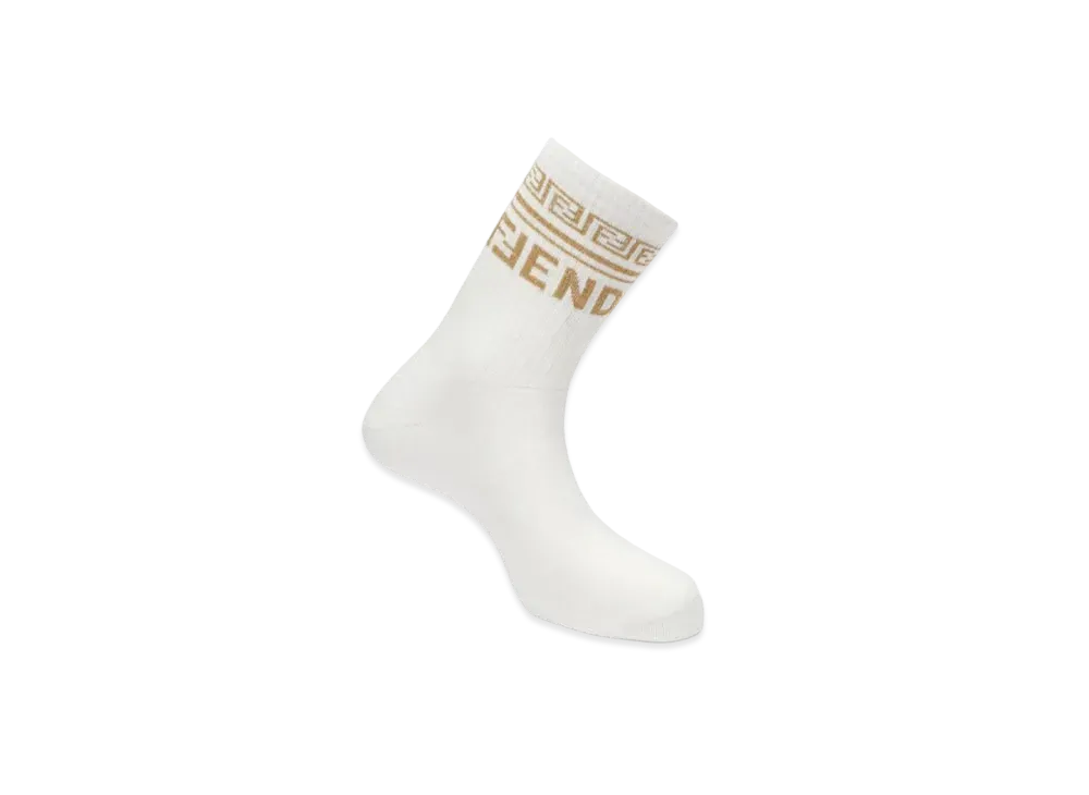 FENDI x Versace Fendace Logo White Cotton Socks "White"
