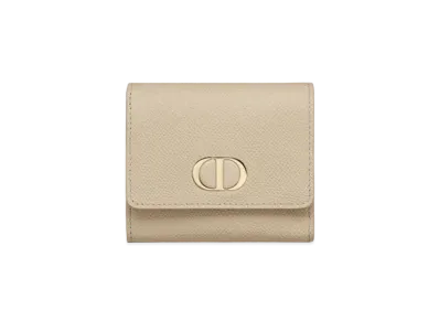 Dior 30 Montaigne Lotus Wallet Grained Calfskin "Natural"
