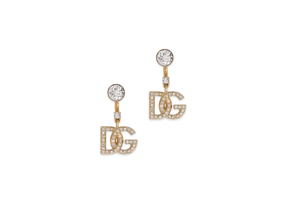 Dolce&Gabbana Earrings With DG Logo And Rhinestones "Gold"