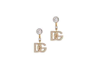 Dolce&Gabbana Earrings With DG Logo And Rhinestones "Gold"