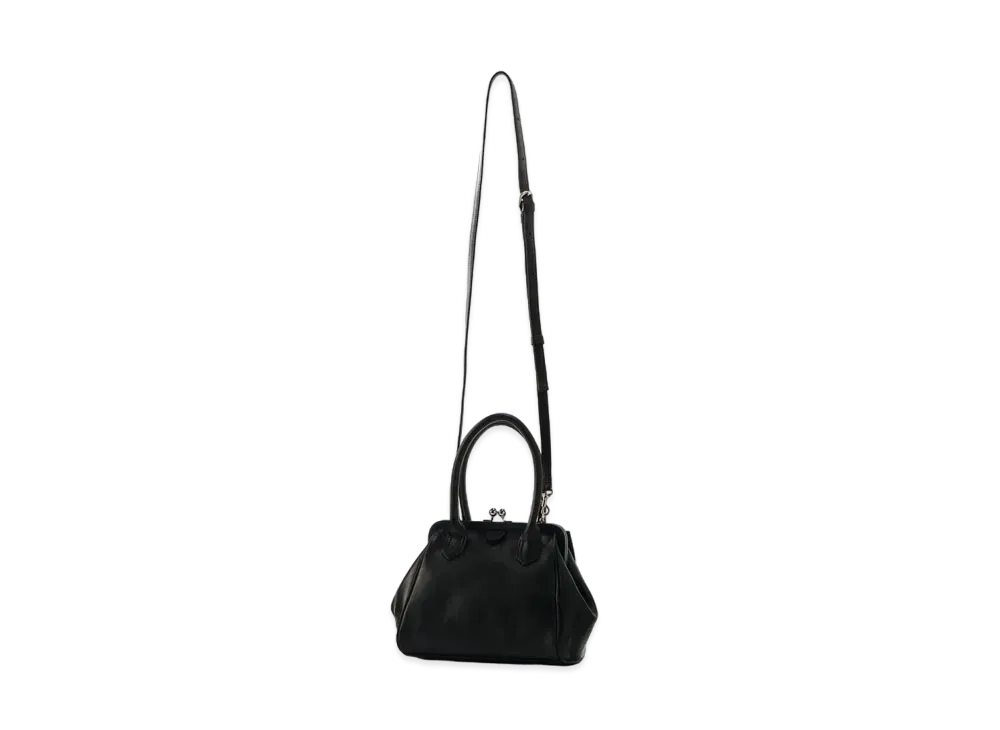 Yohji Yamamoto Y's MEDIUM GLOSS LEATHER CLASP WALLET BAG "Black"