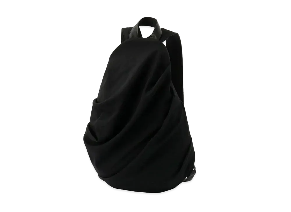 Yohji Yamamoto WOOL GABARDINE DRAPE-BAG "Black"