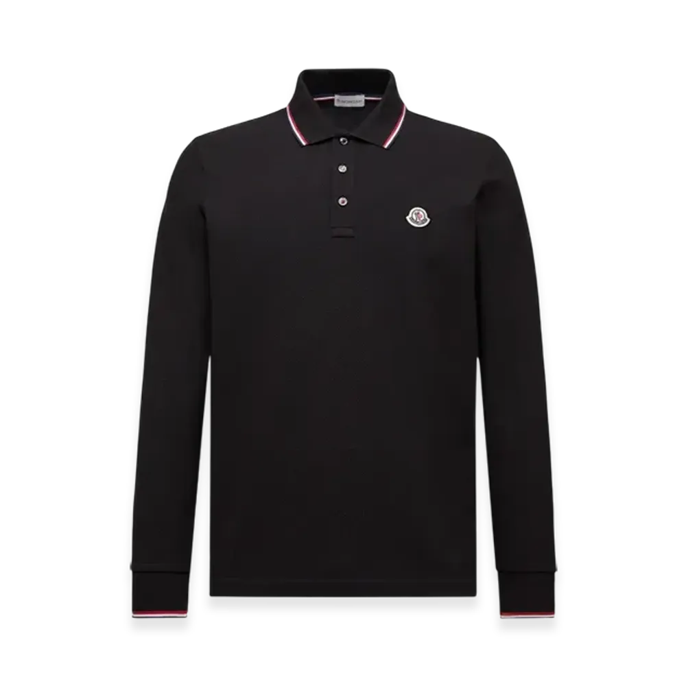 MONCLER Long Sleeve Polo Shirt "Black"