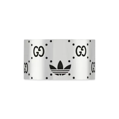 GUCCI Adidas x GUCCI Stamped Wide Ring "Silver"