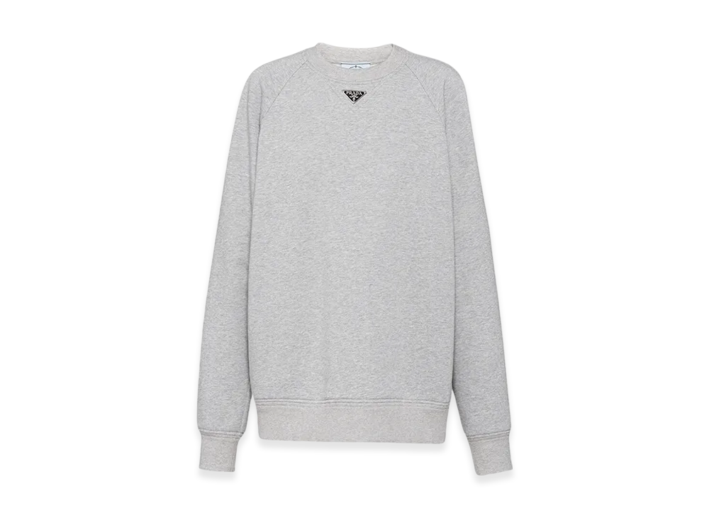 PRADA Women's Long-Sleeved Cotton Sweatshirt "Grey"