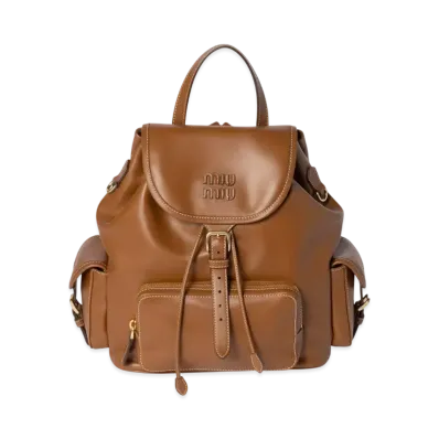 MIUMIU Leather Backpack "Cognac"