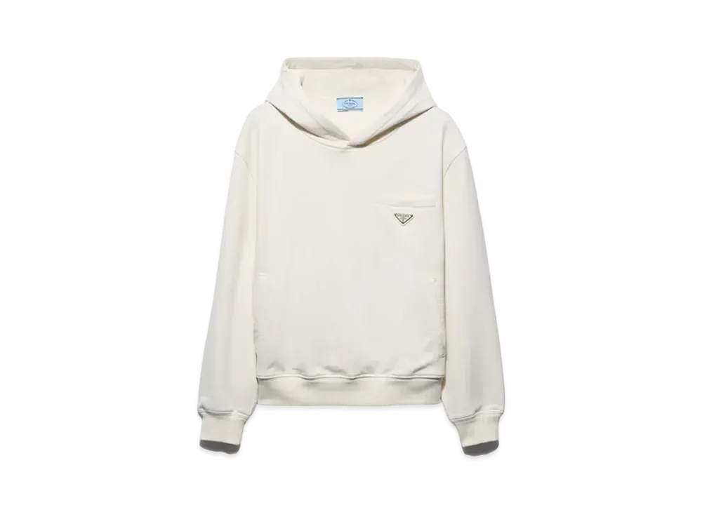 PRADA Women's Cotton Fleece Hoodie "Natural"