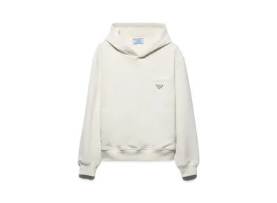 PRADA Women's Cotton Fleece Hoodie "Natural"