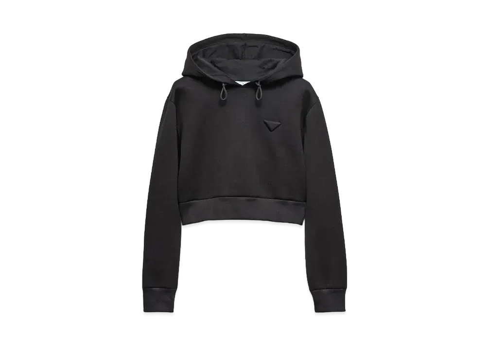 PRADA Women's Cropped Hoodie "Black"