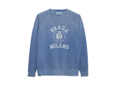 PRADA Women's Cotton Crew-Neck Sweatshirt "White"