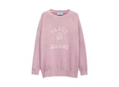 PRADA Women's Cotton Crew-Neck Sweatshirt "Mauve"