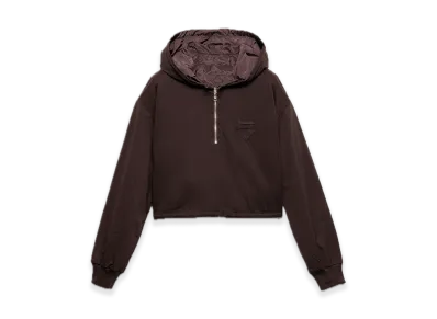 PRADA Reversible Cotton Jersey x Re-Nylon Hoodie "Dark Brown"