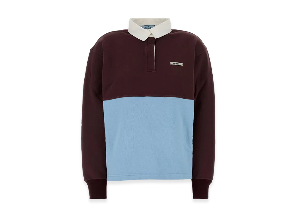 PRADA Women's Two-Tone Cotton Oversize Polo Shirt "Multicoloured"