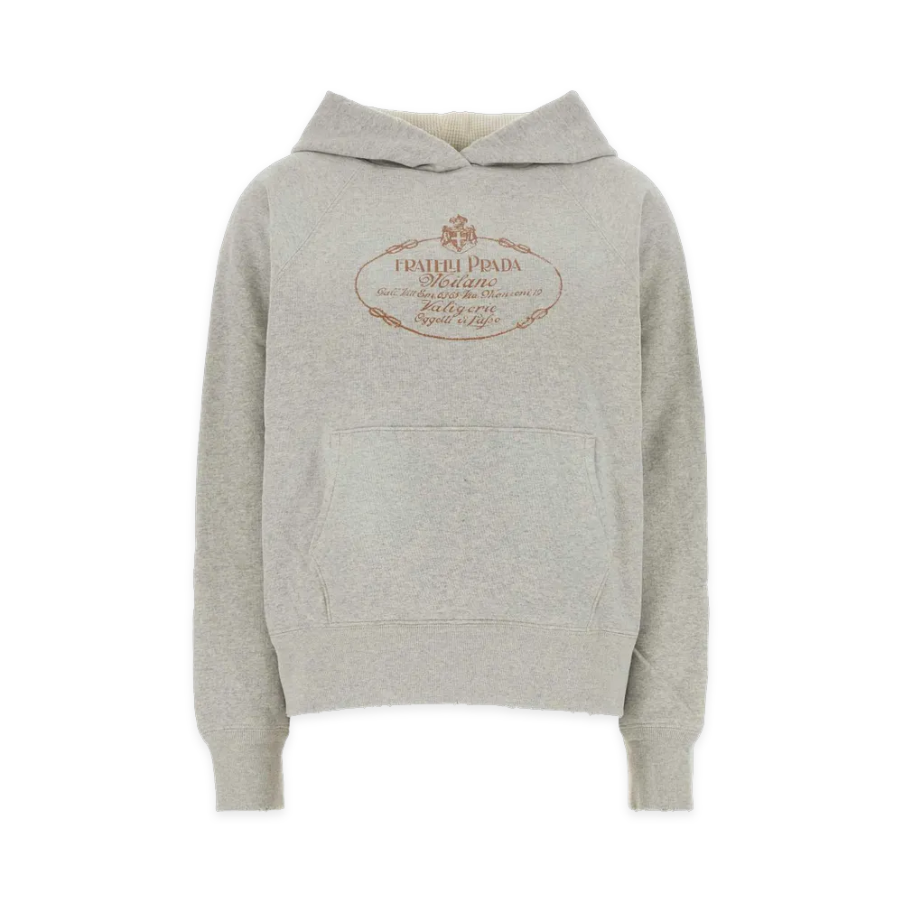 PRADA Women's Cotton Reversible Sweatshirt "Marmo/Gray"