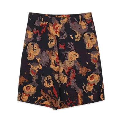 Dior and Duncan Grant and Charleston Bermuda Shorts Cotton Seersucker "Black"
