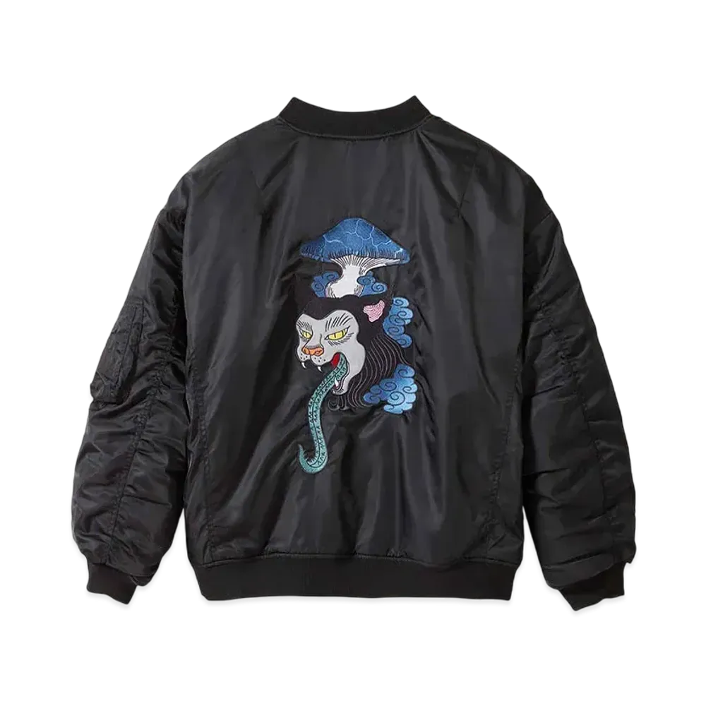 graniph x Ayako Ishiguro Cat Tongue Mushroom MA-1 "Black"
