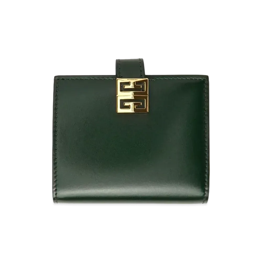 GIVENCHY 4G Small Wallet in Two Tone Box Leather "Forest Green"