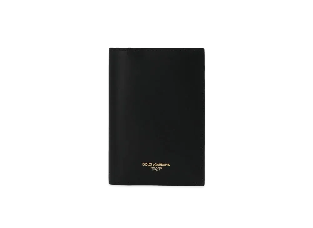 Dolce&Gabbana Passport Case Smooth Calfskin "Black"