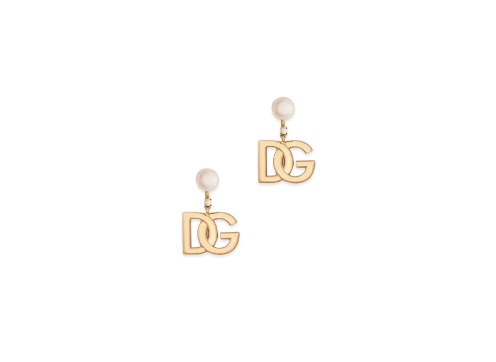 Dolce&Gabbana Earrings With DG Logo And Pearls "Gold"