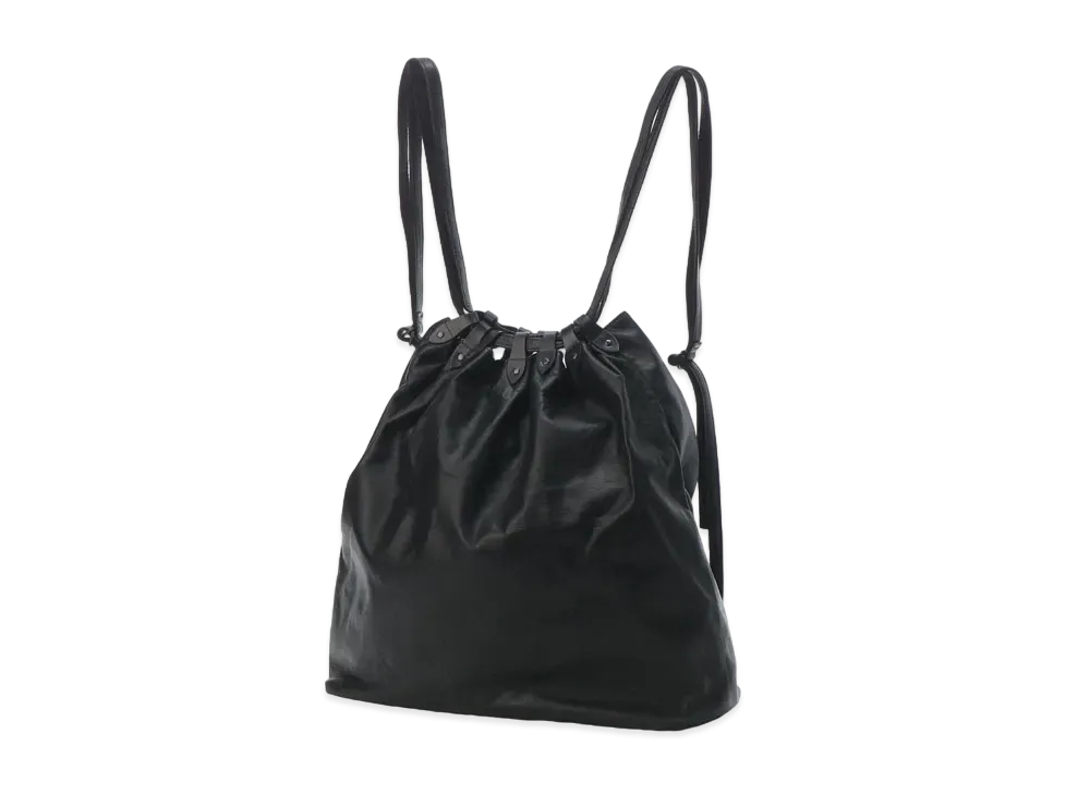 Yohji Yamamoto Pour Homme GARMENT LEATHER KNAP SACK "Black"