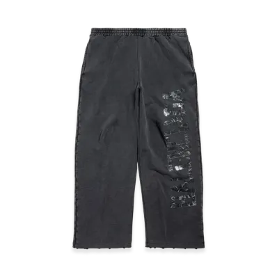 BALENCIAGA Transparent Tape Baggy Pants "Faded Black/White"