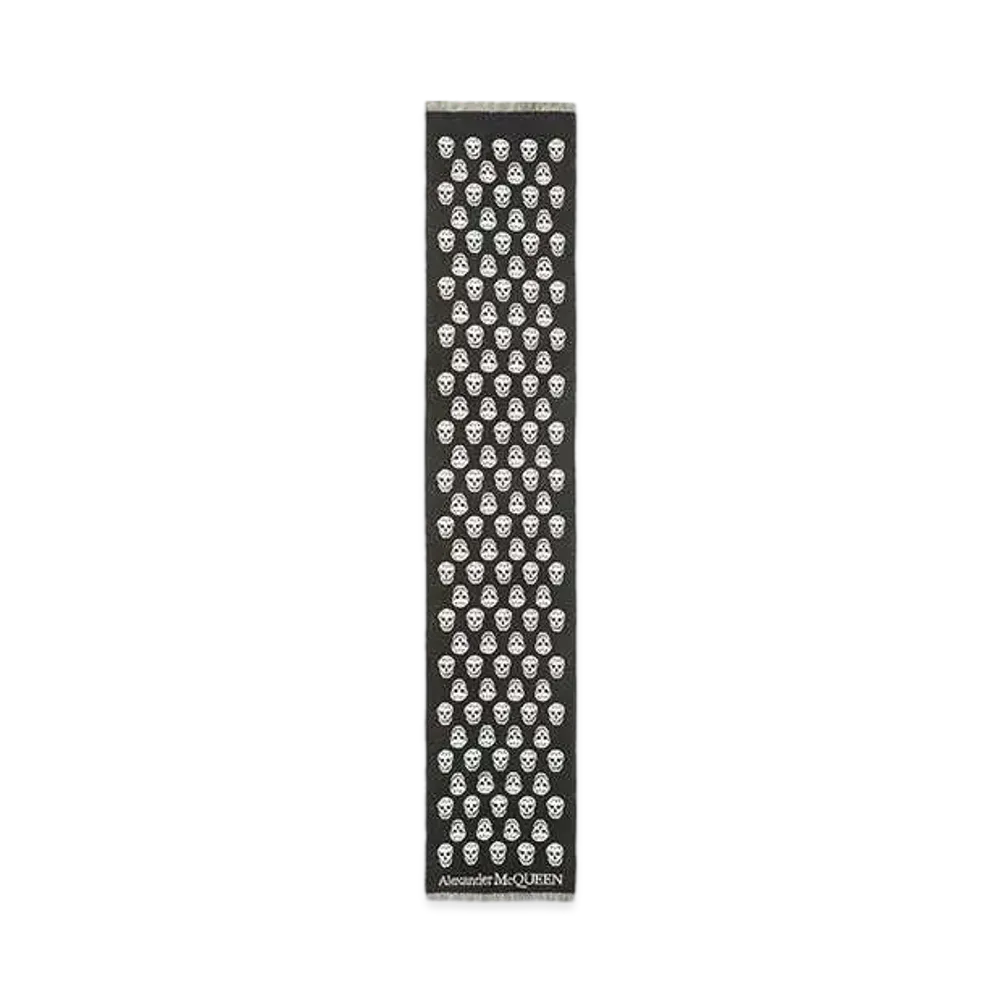 Alexander McQUEEN Reversible Skull Scarf "Black/Ivory"