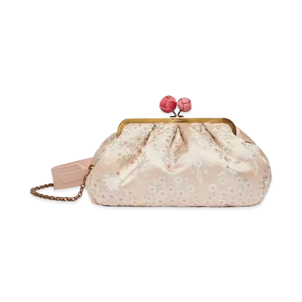 Max Mara Medium Pasticino Bag in Silk Jacquard "Pink"