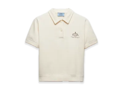 PRADA Fleece Polo Shirt "Natural"