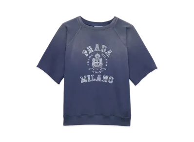 PRADA Women's Cotton Fleece T-Shirt "Navy"